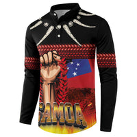 Personalised Samoan Spirit - Samoa Tribal Heritage Button Sweatshirt LT03 - Polynesian Pride