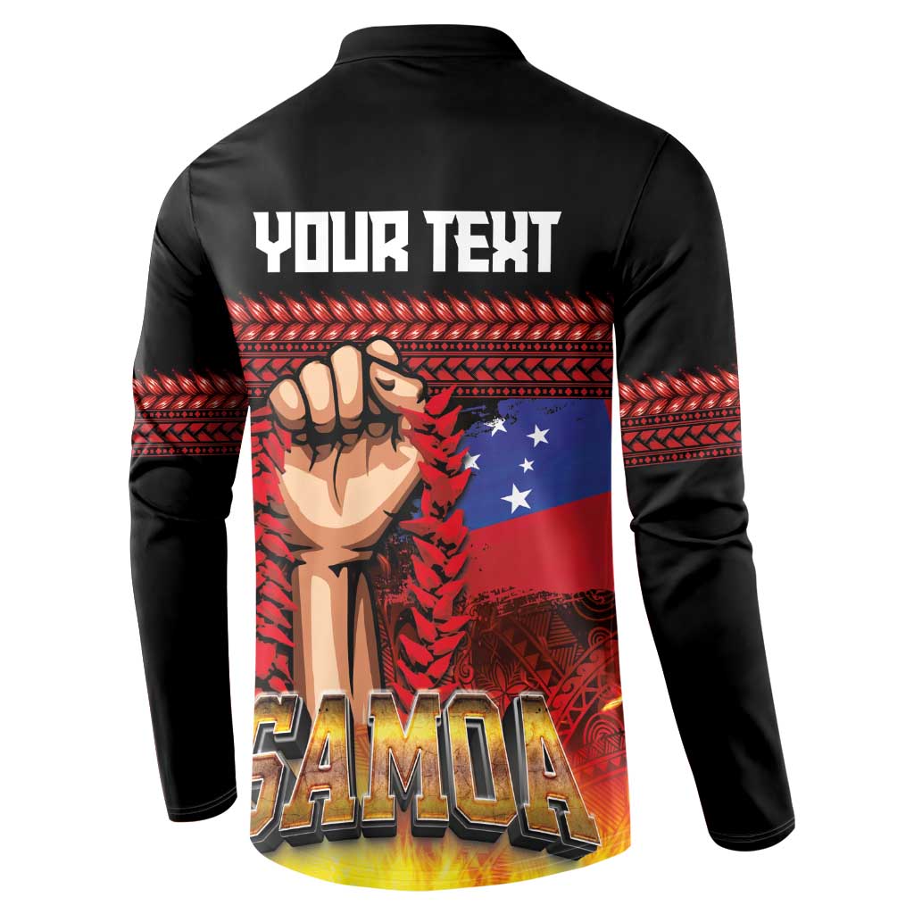 Personalised Samoan Spirit - Samoa Tribal Heritage Button Sweatshirt LT03 - Polynesian Pride