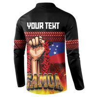 Personalised Samoan Spirit - Samoa Tribal Heritage Button Sweatshirt LT03 - Polynesian Pride