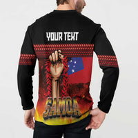 Personalised Samoan Spirit - Samoa Tribal Heritage Button Sweatshirt LT03 - Polynesian Pride