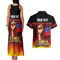 Personalised Samoan Spirit - Samoa Tribal Heritage Couples Matching Tank Maxi Dress and Hawaiian Shirt
