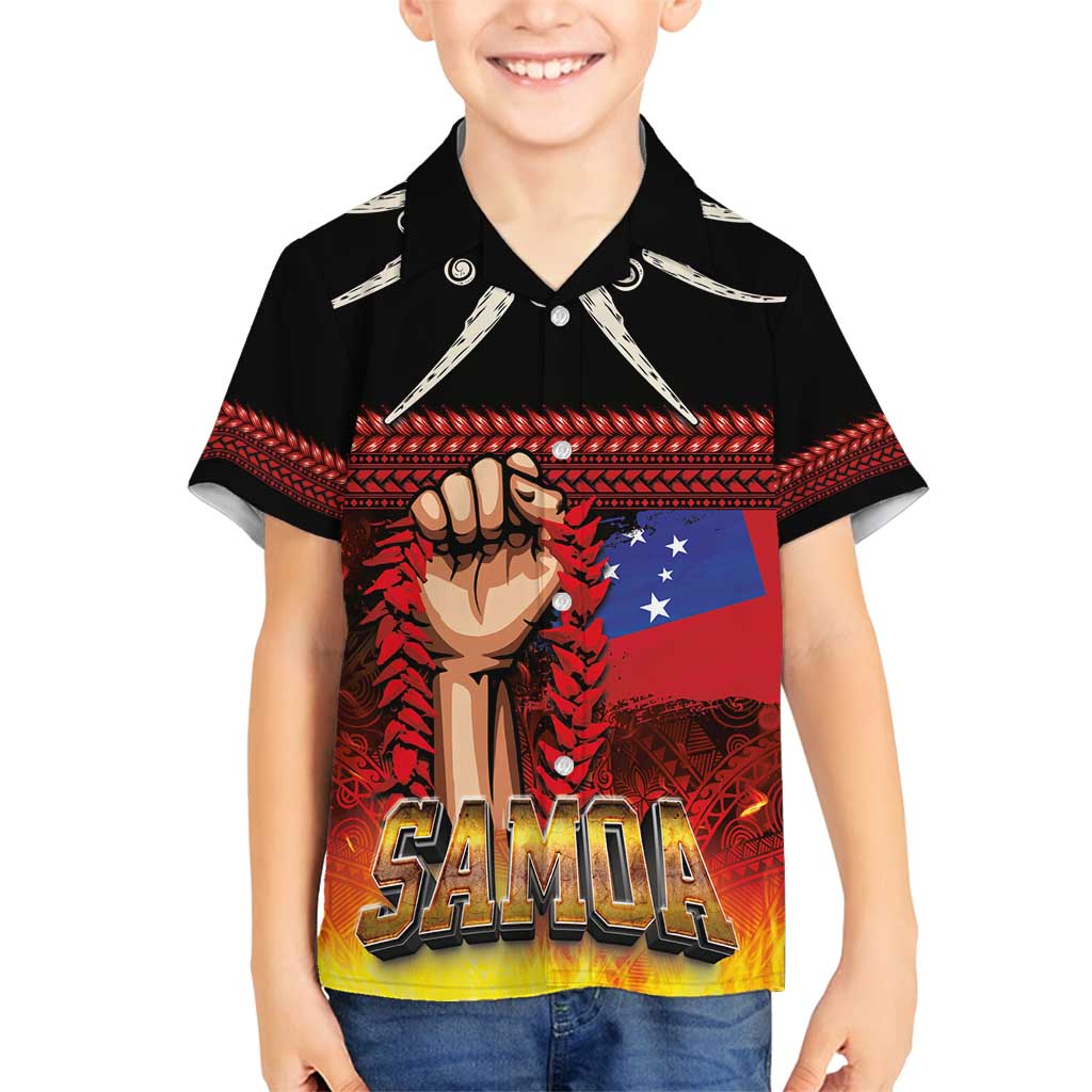 Personalised Samoan Spirit - Samoa Tribal Heritage Family Matching Long Sleeve Bodycon Dress and Hawaiian Shirt