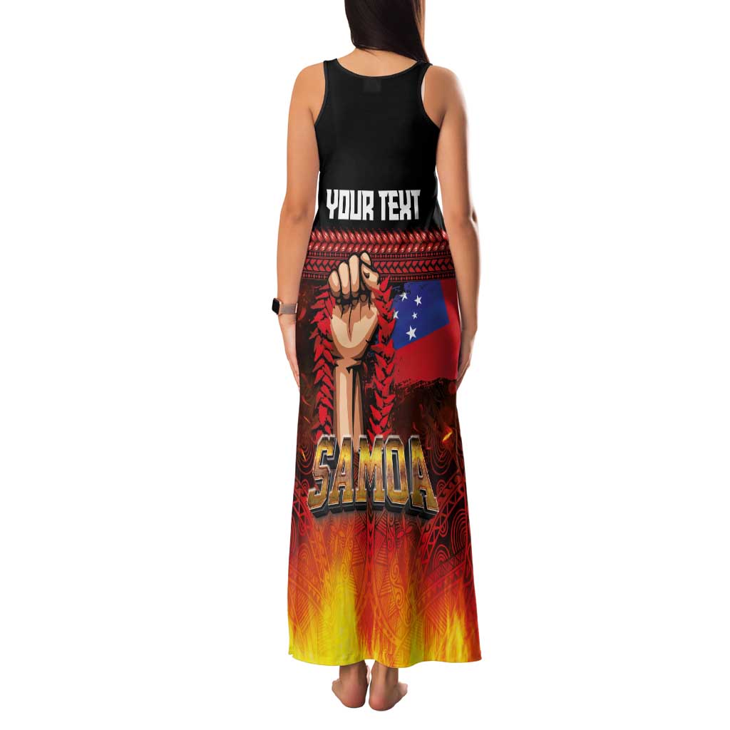 Personalised Samoan Spirit - Samoa Tribal Heritage Family Matching Tank Maxi Dress and Hawaiian Shirt