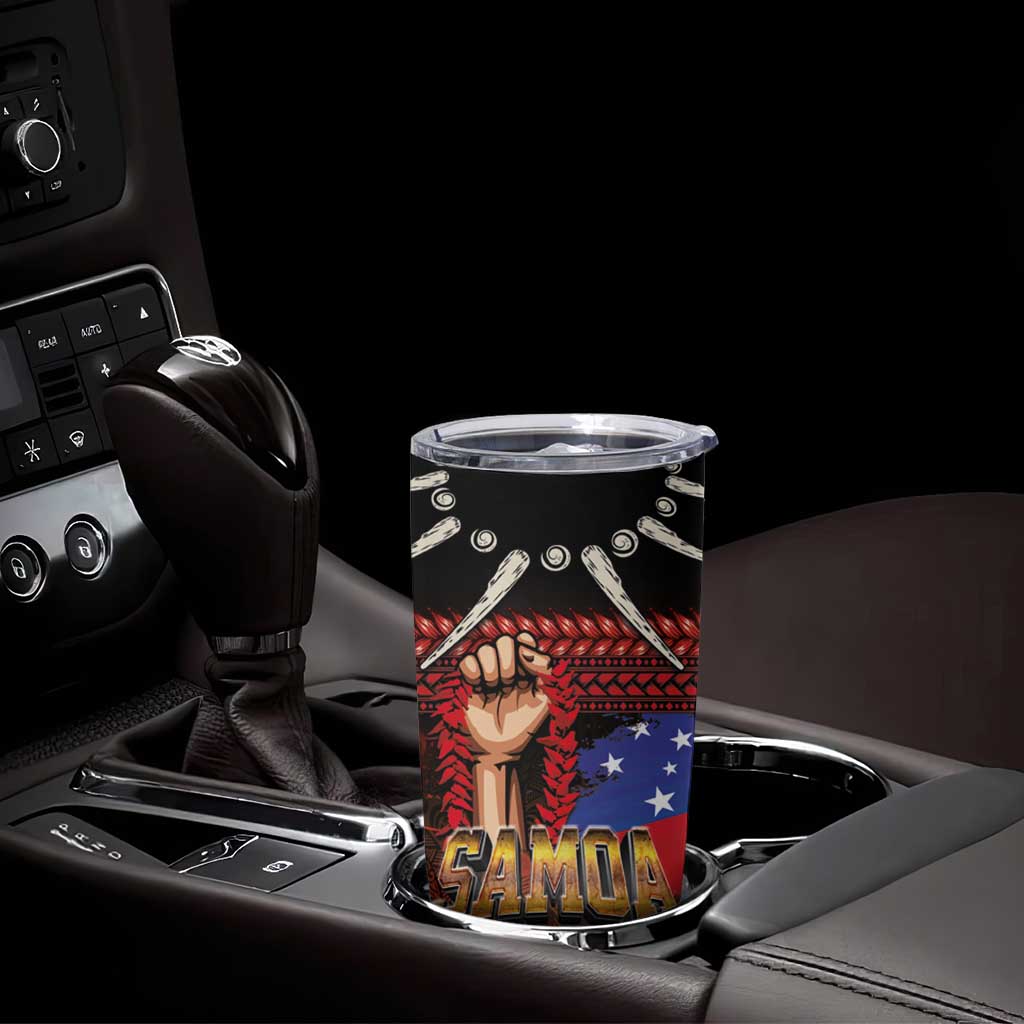 Personalised Samoan Spirit - Samoa Tribal Heritage Tumbler Cup LT03 - Polynesian Pride