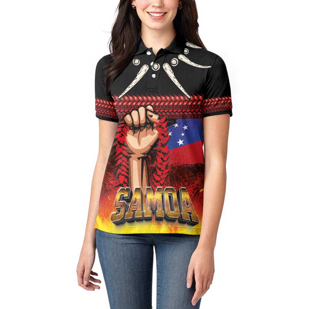 Personalised Samoan Spirit - Samoa Tribal Heritage Women Polo Shirt
