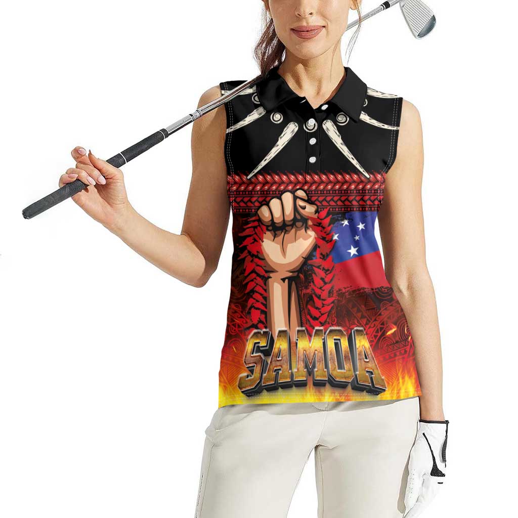Personalised Samoan Spirit - Samoa Tribal Heritage Women Sleeveless Polo Shirt