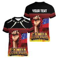Personalised Samoan Spirit - Samoa Tribal Heritage Women V-Neck T-Shirt