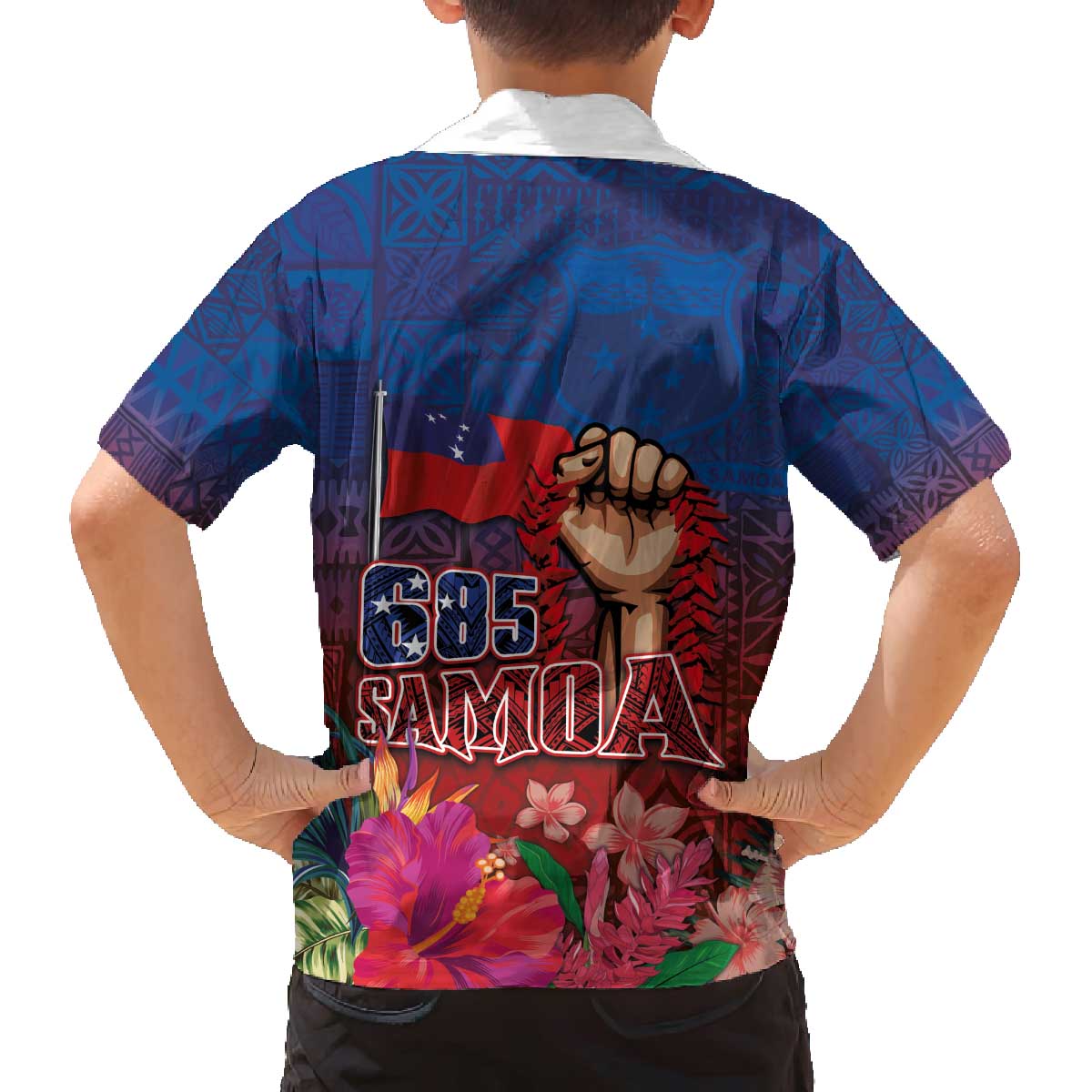 Proud of Samoa Family Matching Off The Shoulder Long Sleeve Dress and Hawaiian Shirt Ula Nifo with Samoa 685 and Hibiscus Tapa Tribal Pattern