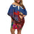 Proud of Samoa Family Matching Off Shoulder Short Dress and Hawaiian Shirt Ula Nifo with Samoa 685 and Hibiscus Tapa Tribal Pattern