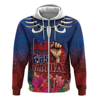 Proud of Samoa Hoodie Ula Nifo with Samoa 685 and Hibiscus Tapa Tribal Pattern