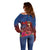 Proud of Samoa Off Shoulder Sweater Ula Nifo with Samoa 685 and Hibiscus Tapa Tribal Pattern