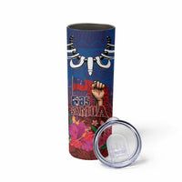 Proud of Samoa 685 Skinny Tumbler Ula Nifo and Hibiscus Tapa Tribal Pattern LT03 - Polynesian Pride