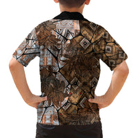 Fiji Masi Tapa Tribal Family Matching Tank Maxi Dress and Hawaiian Shirt Old Hibiscus Vintage Style LT03 - Polynesian Pride