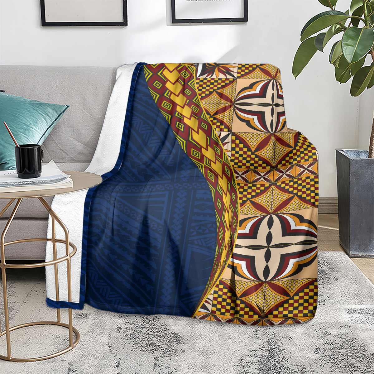 Samoan Siapo Blanket Tatau Pattern Half Style LT03 - Polynesian Pride