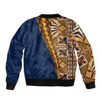 Samoan Siapo Bomber Jacket Tatau Pattern Half Style LT03 - Polynesian Pride