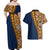 Samoan Siapo Couples Matching Off Shoulder Maxi Dress and Hawaiian Shirt Tatau Pattern Half Style LT03 - Polynesian Pride