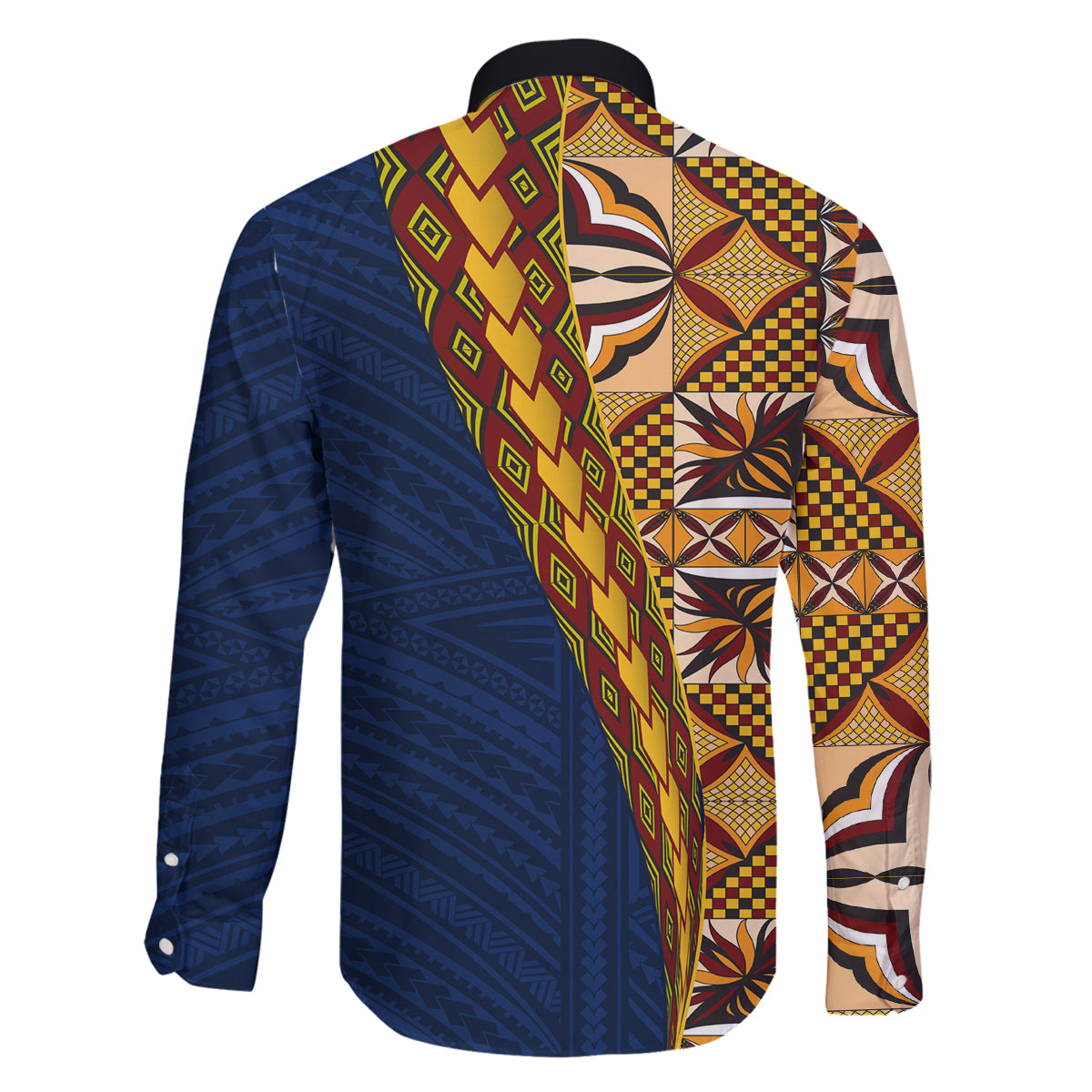 Samoan Siapo Family Matching Tank Maxi Dress and Hawaiian Shirt Tatau Pattern Half Style LT03 - Polynesian Pride