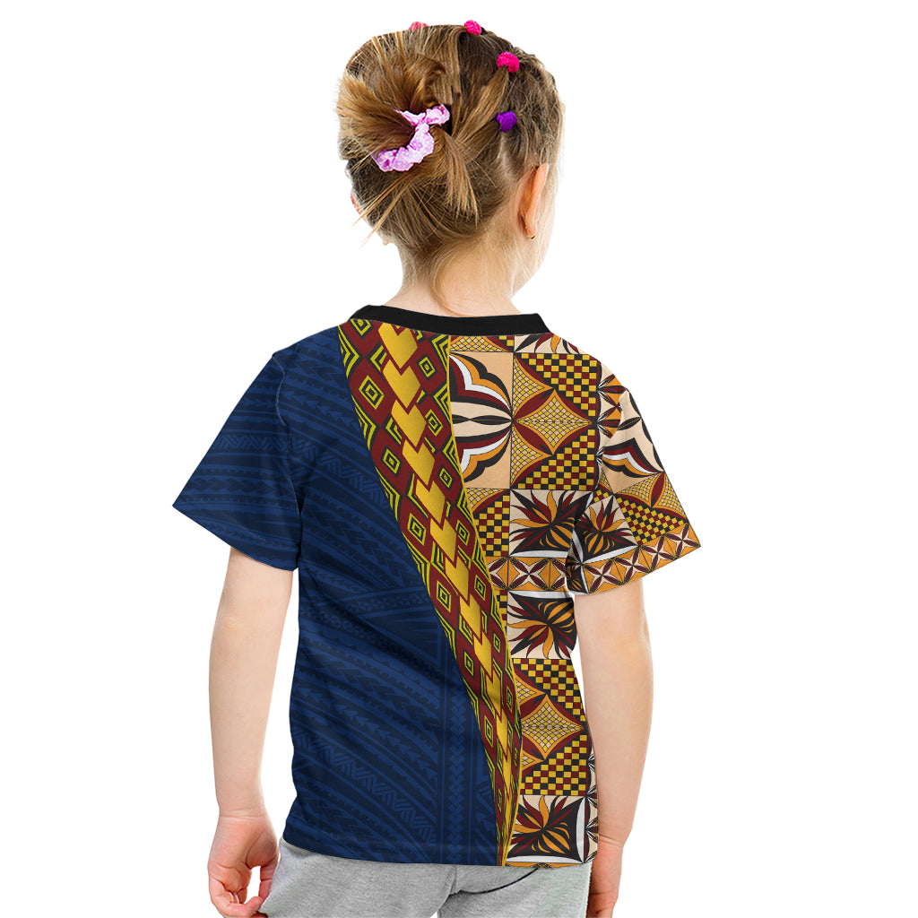 Samoan Siapo Kid T Shirt Tatau Pattern Half Style LT03 - Polynesian Pride