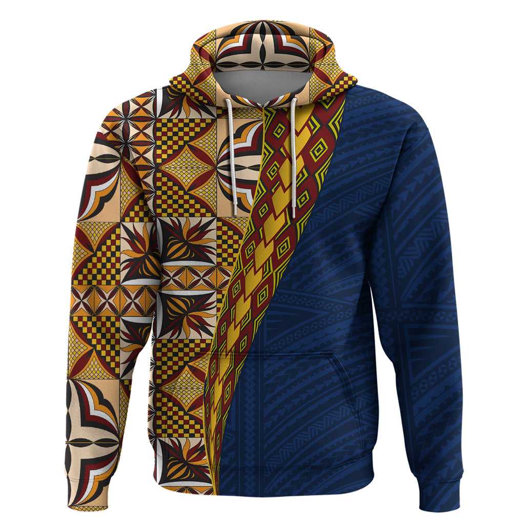 Samoan Siapo Zip Hoodie Tatau Pattern Half Style LT03 Pullover Hoodie Yellow - Polynesian Pride