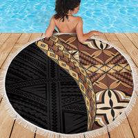 Samoan Siapo Beach Blanket Tatau Pattern Half Style Retro Mode LT03 - Polynesian Pride
