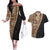 Samoan Siapo Couples Matching Off The Shoulder Long Sleeve Dress and Hawaiian Shirt Tatau Pattern Half Style Retro Mode LT03 Brown - Polynesian Pride