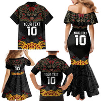 Custom New Zealand Rugby Family Matching Mermaid Dress and Hawaiian Shirt Black Fern Maori Tribal Pattern LT03 - Polynesian Pride