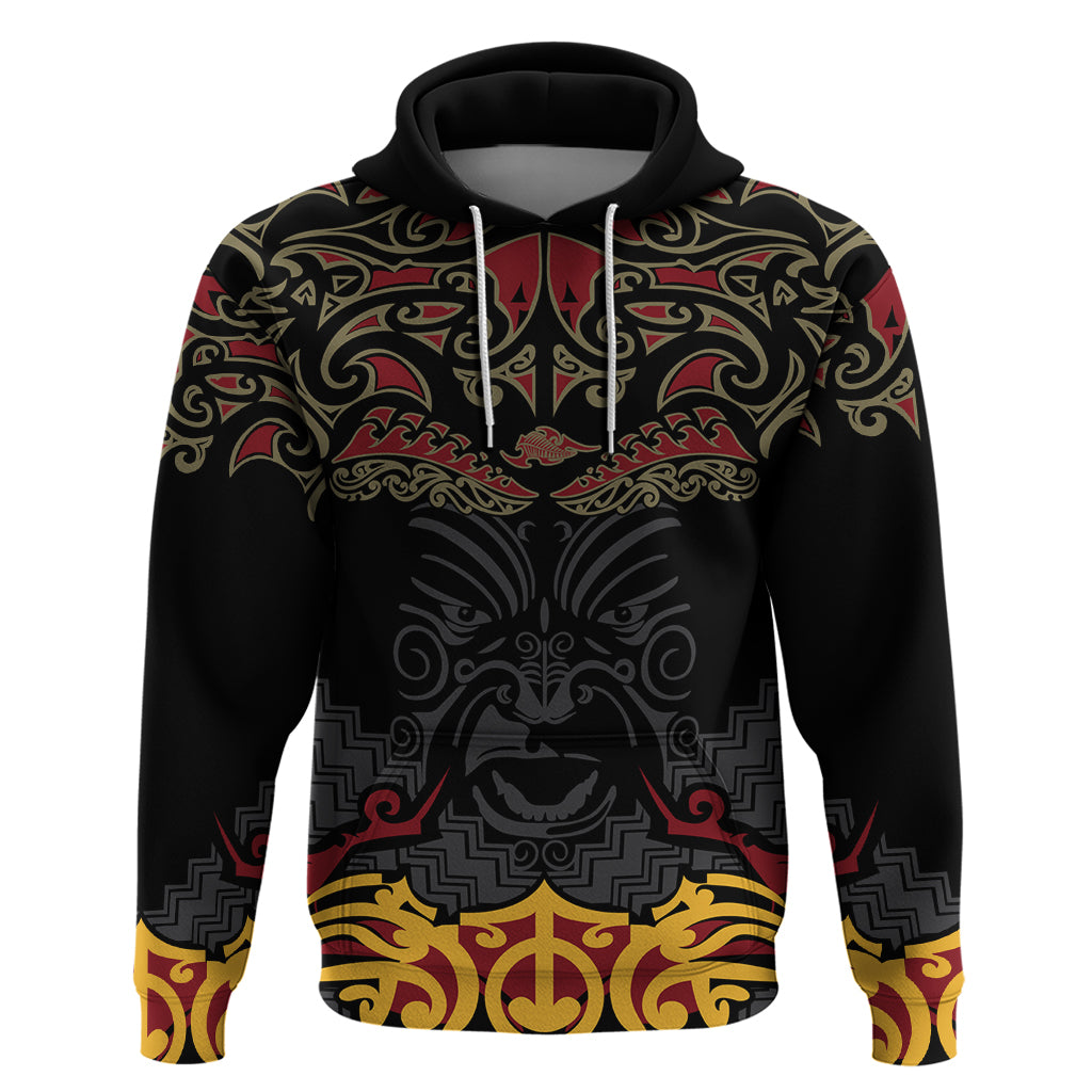 Custom New Zealand Rugby Zip Hoodie Black Fern Maori Tribal Pattern LT03 Pullover Hoodie Black - Polynesian Pride
