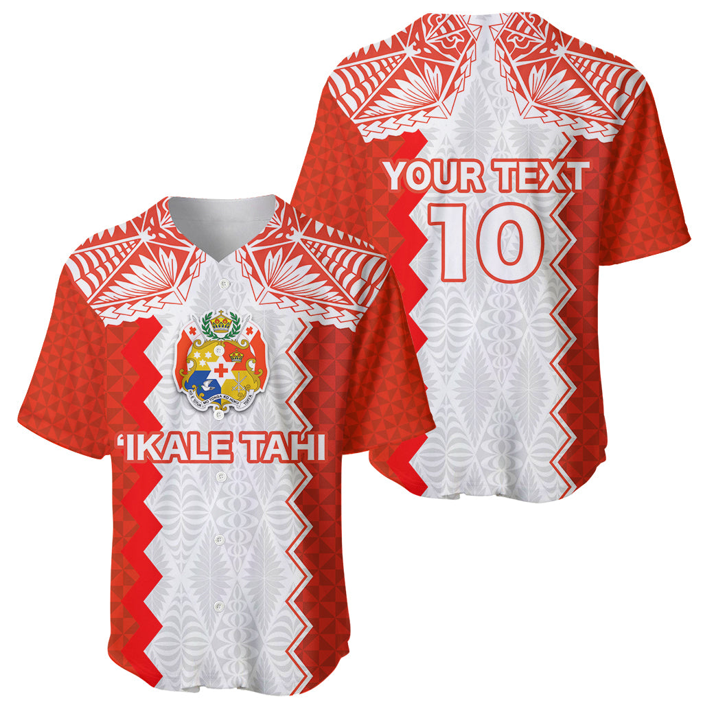Custom Tonga Rugby Baseball Jersey Ikale Tahi Ngatu Tribal Pattern LT03