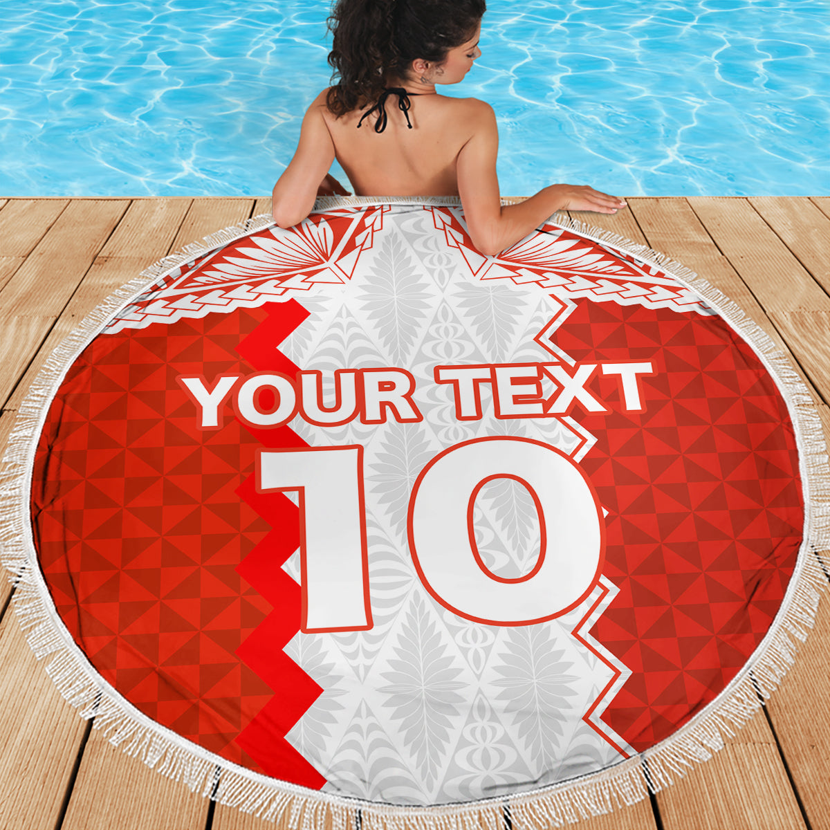 Custom Tonga Rugby Beach Blanket Ikale Tahi Ngatu Tribal Pattern LT03 - Polynesian Pride
