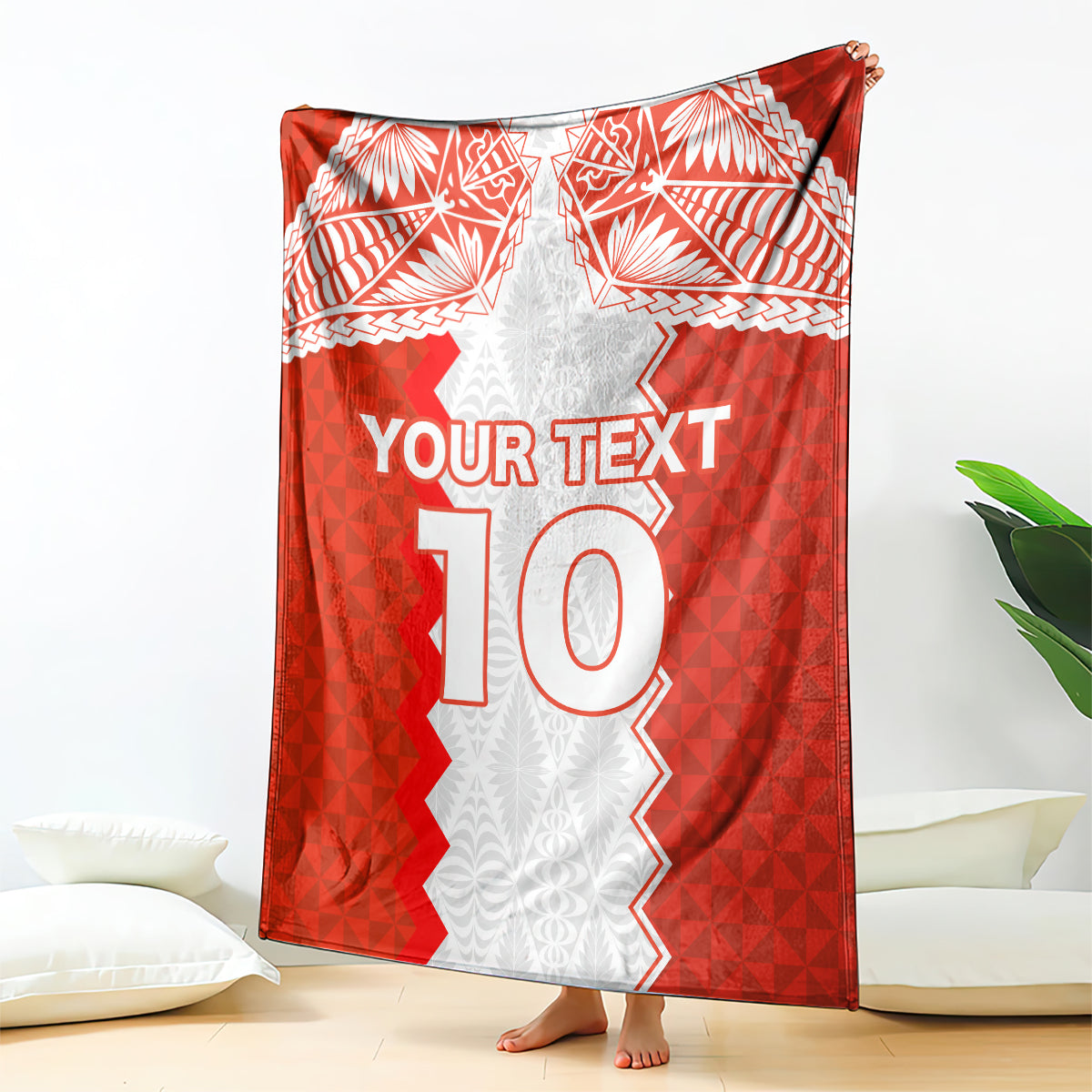 Custom Tonga Rugby Blanket Ikale Tahi Ngatu Tribal Pattern LT03 - Polynesian Pride