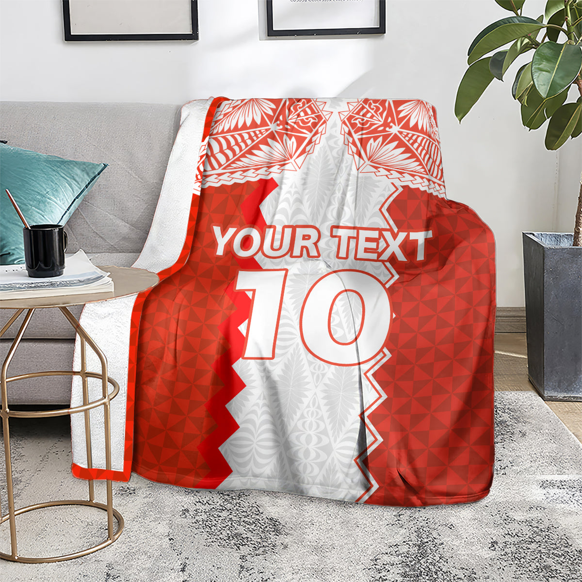 Custom Tonga Rugby Blanket Ikale Tahi Ngatu Tribal Pattern LT03 - Polynesian Pride