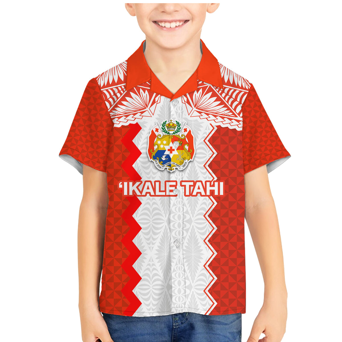 Custom Tonga Rugby Family Matching Mermaid Dress and Hawaiian Shirt Ikale Tahi Ngatu Tribal Pattern LT03