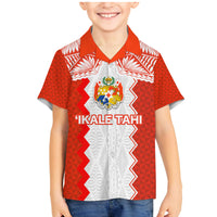 Custom Tonga Rugby Family Matching Mermaid Dress and Hawaiian Shirt Ikale Tahi Ngatu Tribal Pattern LT03