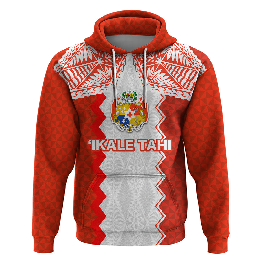 Custom Tonga Rugby Hoodie Ikale Tahi Ngatu Tribal Pattern LT03 Pullover Hoodie Orange - Polynesian Pride