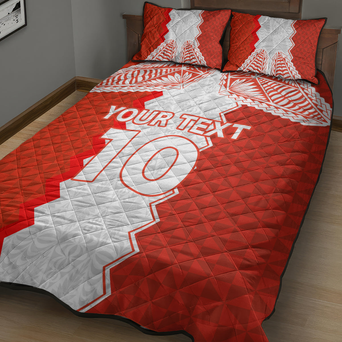 Custom Tonga Rugby Quilt Bed Set Ikale Tahi Ngatu Tribal Pattern