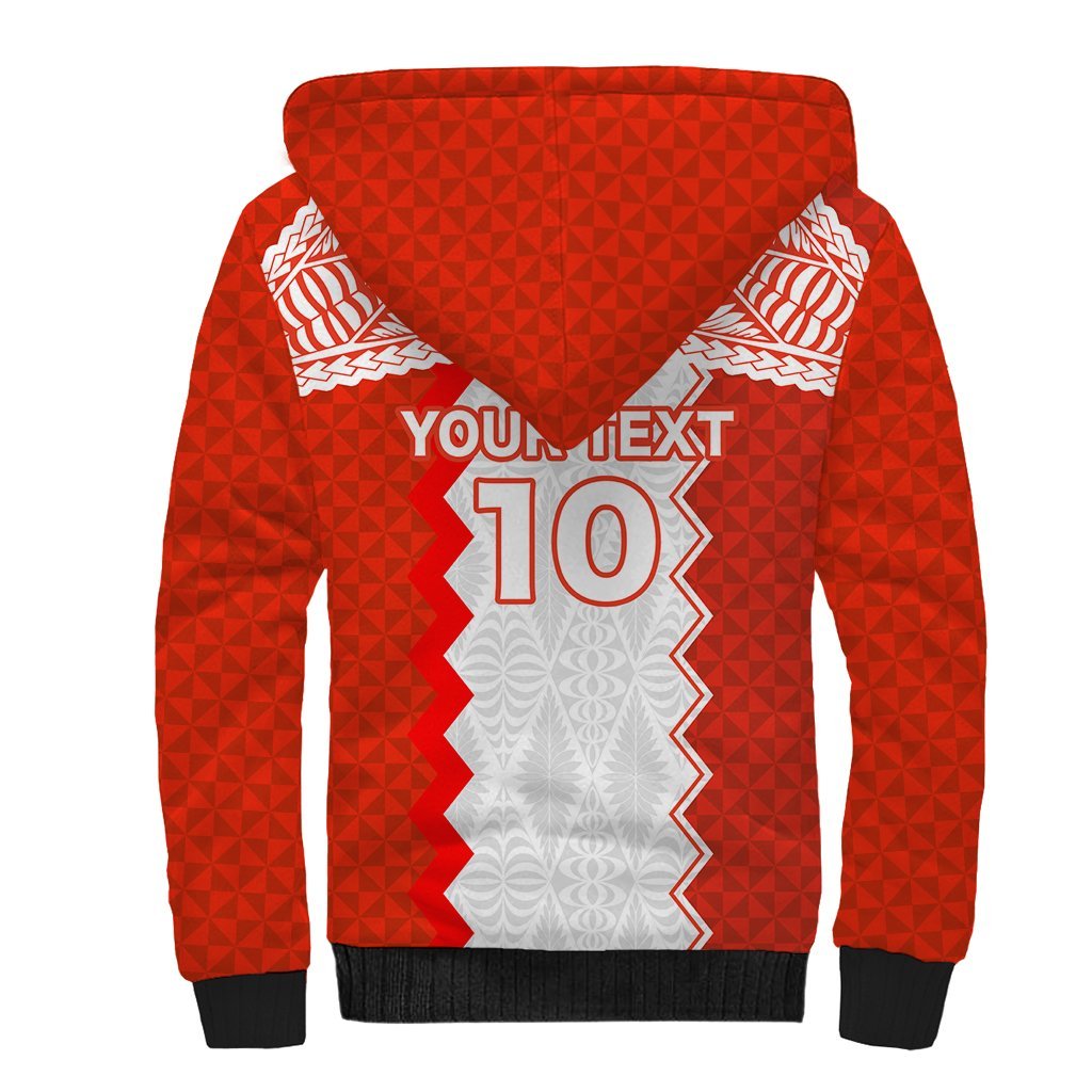 Custom Tonga Rugby Sherpa Hoodie Ikale Tahi Ngatu Tribal Pattern LT03 - Polynesian Pride