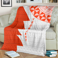 Custom Tonga Rugby Blanket Ikale Tahi Ngatu Tribal Pattern Half Style