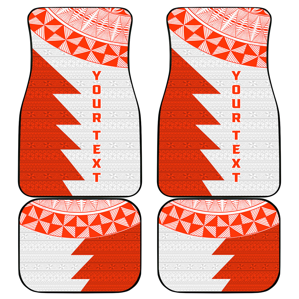 Custom Tonga Rugby Car Mats Ikale Tahi Ngatu Tribal Pattern Half Style