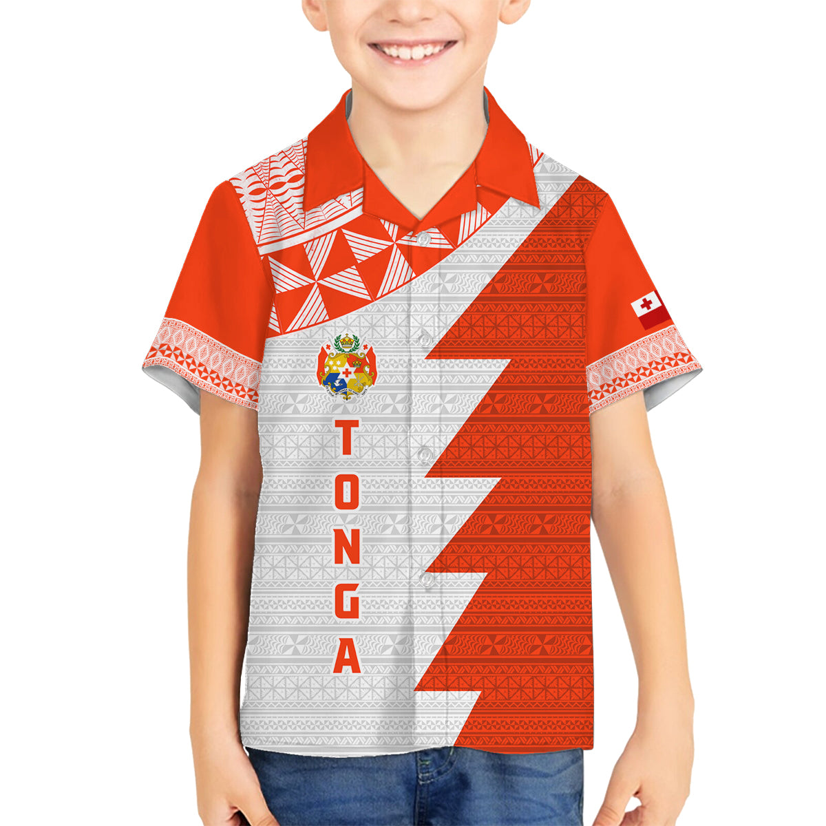 Custom Tonga Rugby Family Matching Off Shoulder Long Sleeve Dress and Hawaiian Shirt Ikale Tahi Ngatu Tribal Pattern Half Style LT03