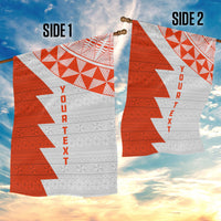 Custom Tonga Rugby Garden Flag Ikale Tahi Ngatu Tribal Pattern Half Style