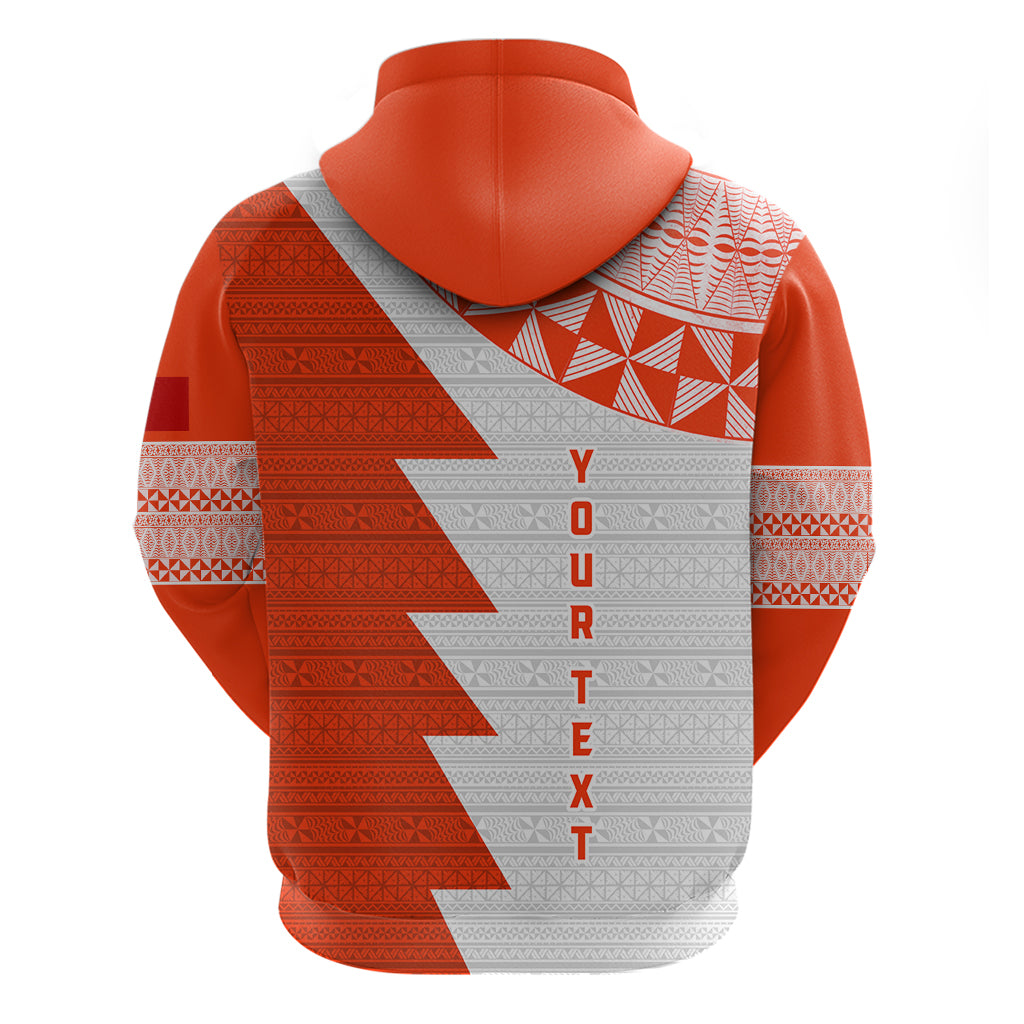Custom Tonga Rugby Hoodie Ikale Tahi Ngatu Tribal Pattern Half Style LT03 - Polynesian Pride