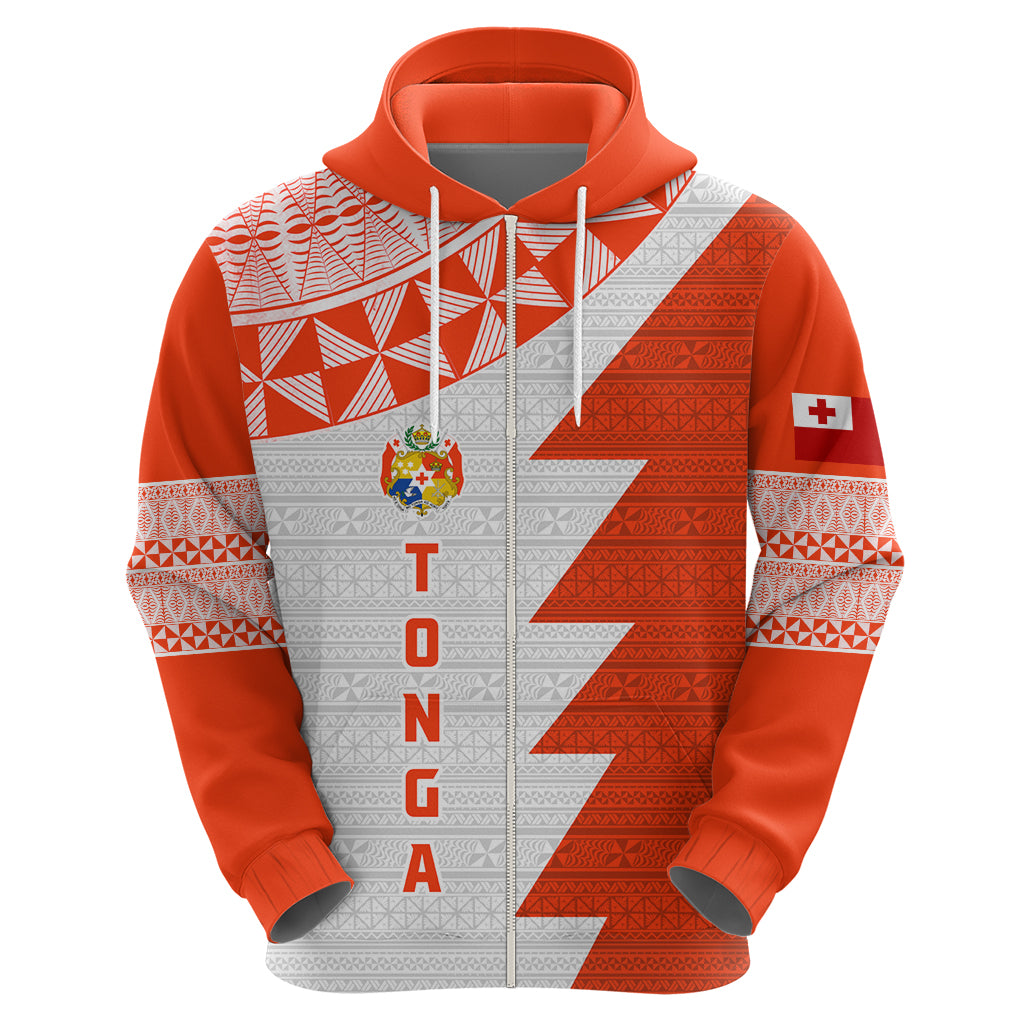 Custom Tonga Rugby Hoodie Ikale Tahi Ngatu Tribal Pattern Half Style LT03 - Polynesian Pride