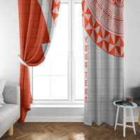 Custom Tonga Rugby Window Curtain Ikale Tahi Ngatu Tribal Pattern Half Style LT03 - Polynesian Pride
