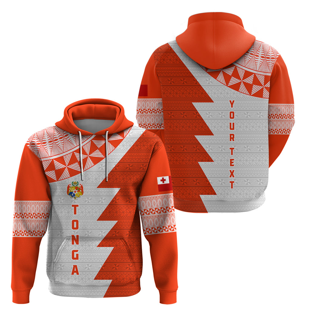 Custom Tonga Rugby Zip Hoodie Ikale Tahi Ngatu Tribal Pattern Half Style LT03 - Polynesian Pride