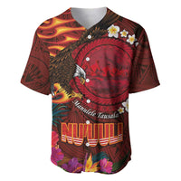 American Samoa Manulele Tausala Nu'uuli Baseball Jersey Tatau Art Pattern with Tropical Plants