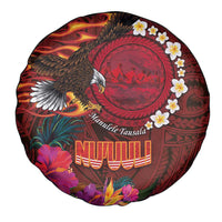 American Samoa Manulele Tausala Nu'uuli Spare Tire Cover Tatau Art Pattern with Tropical Plants
