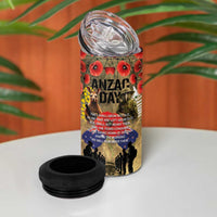 Australia and New Zealand ANZAC Day 4 in 1 Can Cooler Tumbler Kangaroo and Kiwi Bird Soldier-Honor and Remember Vintage Style LT03 - Polynesian Pride