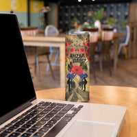 Australia and New Zealand ANZAC Day Skinny Tumbler Kangaroo and Kiwi Bird Soldier-Honor and Remember Vintage Style LT03 - Polynesian Pride