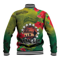 Cook Islands ANDAC Day Baseball Jacket Honor and Remember Soliders-Forever in My Thoughts Grunge Style LT03 - Polynesian Pride