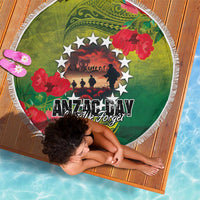 Cook Islands ANDAC Day Beach Blanket Honor and Remember Soliders-Forever in My Thoughts Grunge Style